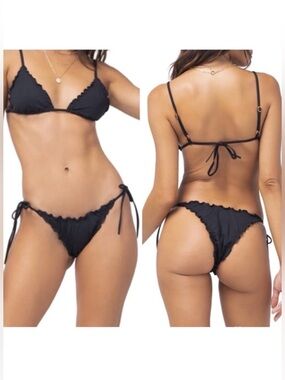 L*Space Bikini Set Black NWT Small Maggie Top Extra Small Roger Bitsy Bottom